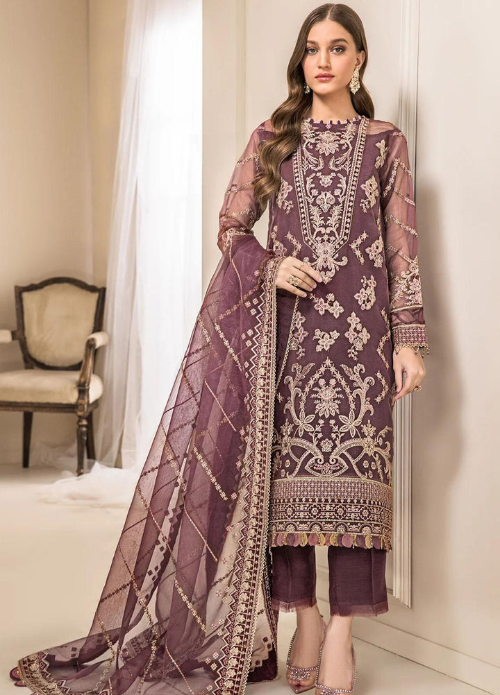 Farasha Embroidered Organza Suits Unstitched 3 Piece FSH23LA D-08 Synthia - Formal Collection