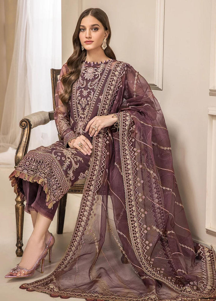Farasha Embroidered Organza Suits Unstitched 3 Piece FSH23LA D-08 Synthia - Formal Collection