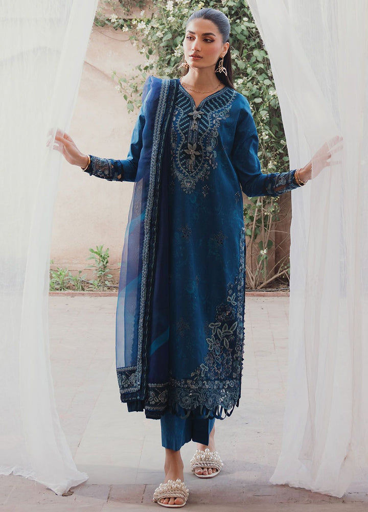 Farozaan By Xenia Formals Embroidered Lawn Suit Unstitched 3 Piece ZE24F 01 Taslima - Summer Collection