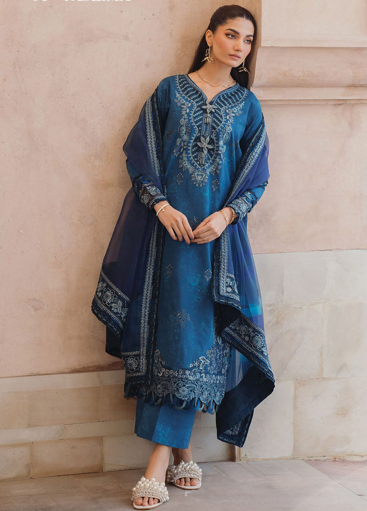 Farozaan By Xenia Formals Embroidered Lawn Suit Unstitched 3 Piece ZE24F 01 Taslima - Summer Collection