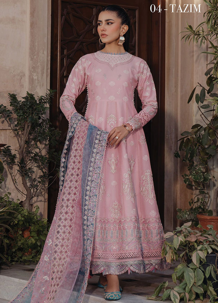 Farozaan By Xenia Formals Embroidered Lawn Suit Unstitched 3 Piece ZE24F 04 Tazim - Summer Collection