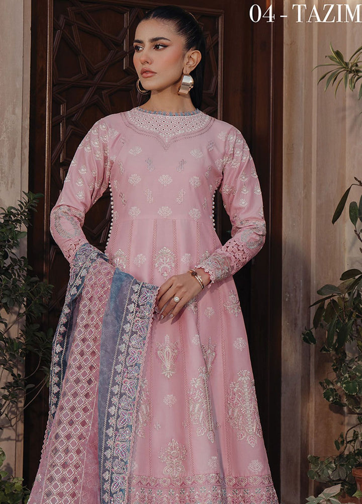 Farozaan By Xenia Formals Embroidered Lawn Suit Unstitched 3 Piece ZE24F 04 Tazim - Summer Collection