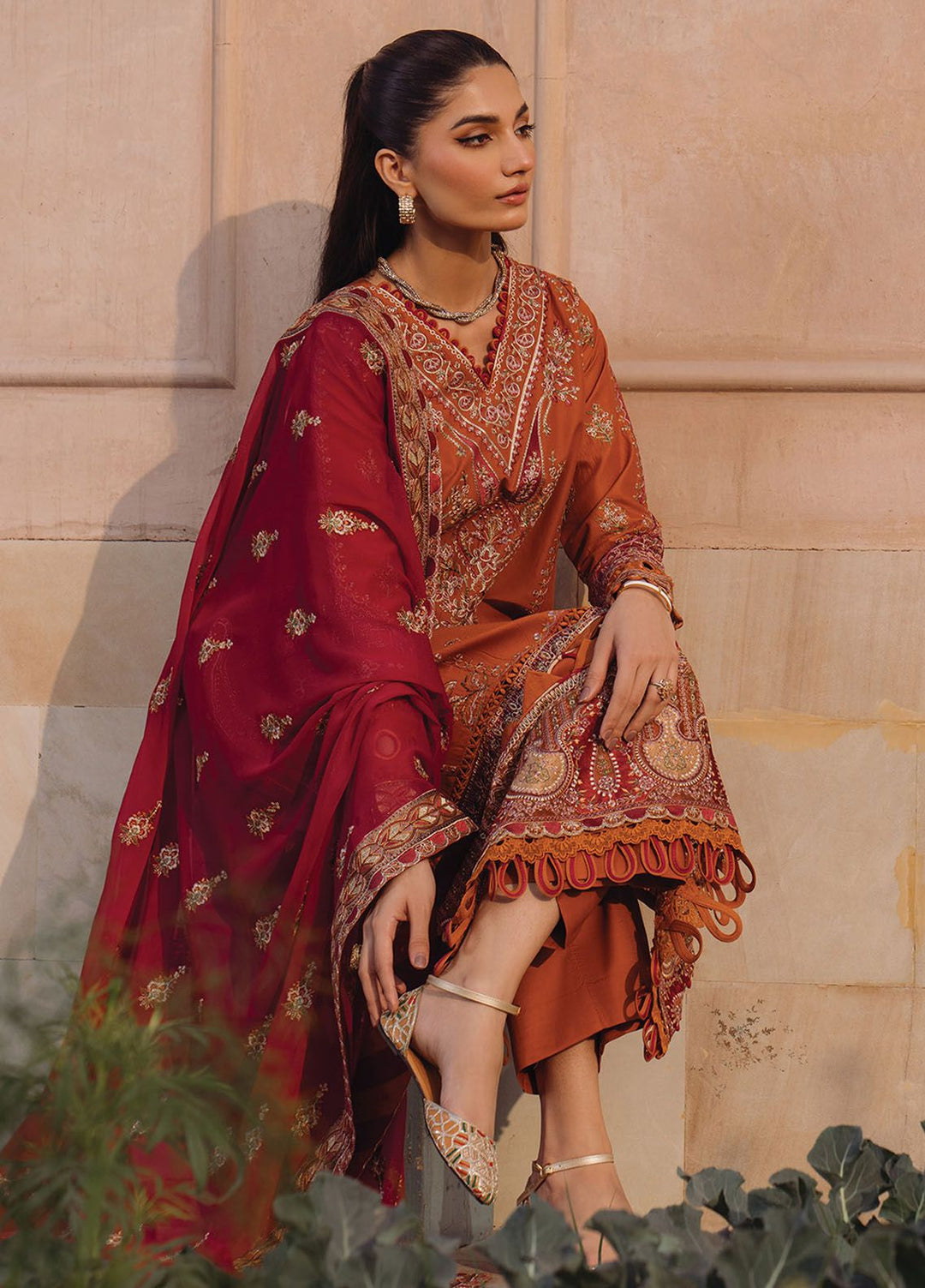 Farozaan By Xenia Formals Embroidered Lawn Suit Unstitched 3 Piece ZE24F 06 Zafeerah - Summer Collection