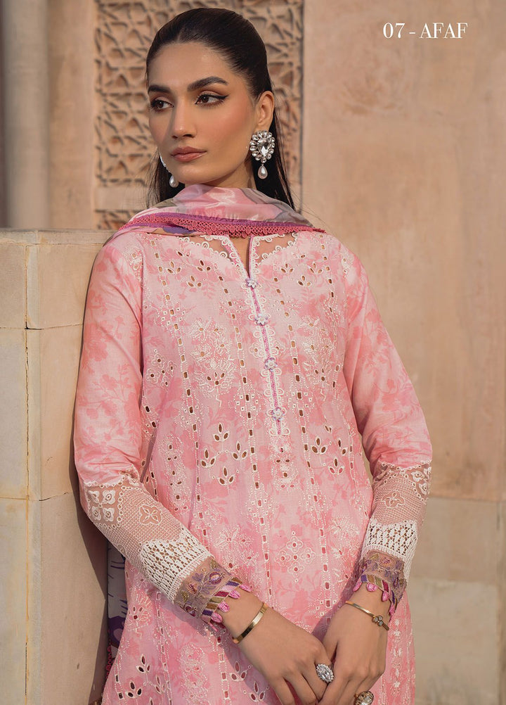 Farozaan By Xenia Formals Embroidered Lawn Suit Unstitched 3 Piece ZE24F 07 Afaf - Summer Collection