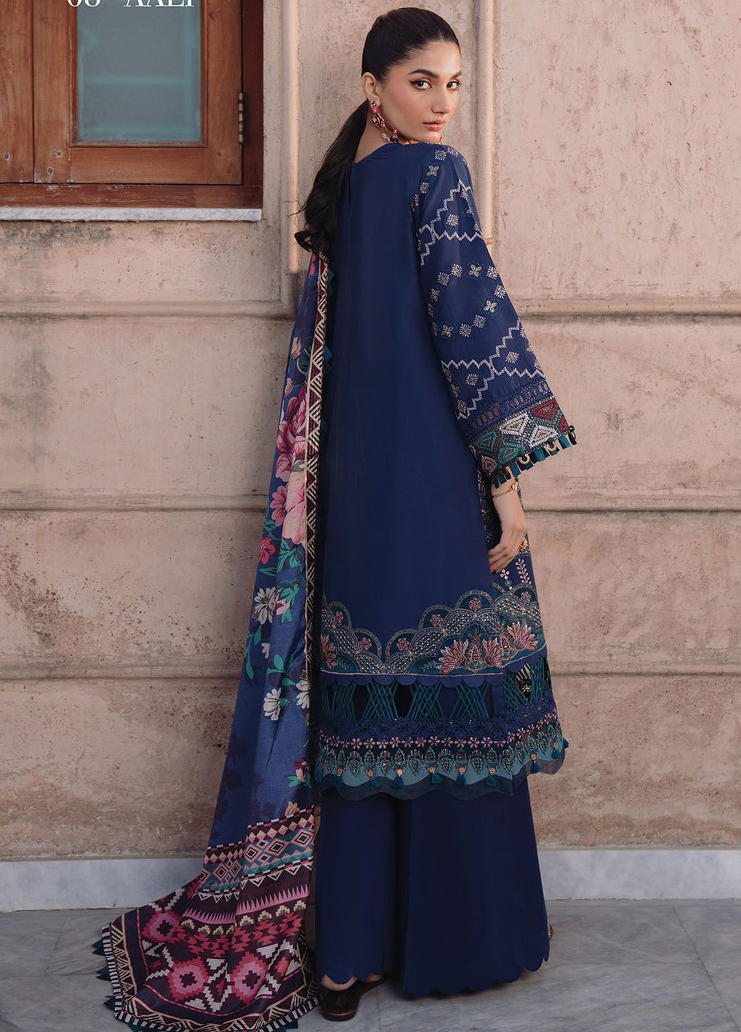 Farozaan By Xenia Formals Embroidered Lawn Suit Unstitched 3 Piece ZE24F 08 Aali - Summer Collection