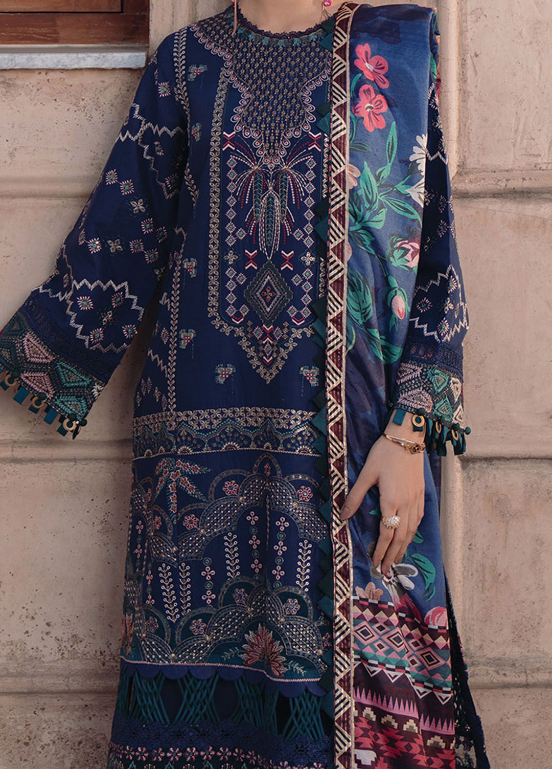 Farozaan By Xenia Formals Embroidered Lawn Suit Unstitched 3 Piece ZE24F 08 Aali - Summer Collection