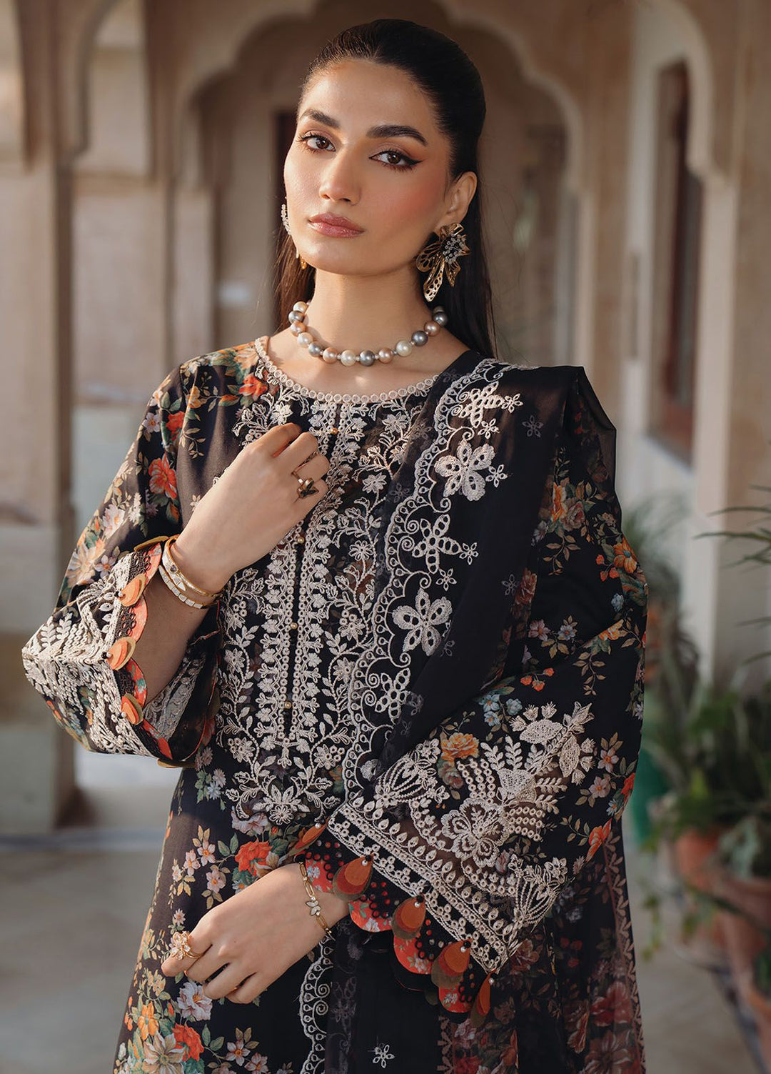 Farozaan By Xenia Formals Embroidered Lawn Suit Unstitched 3 Piece ZE24F 10 Tabani - Summer Collection