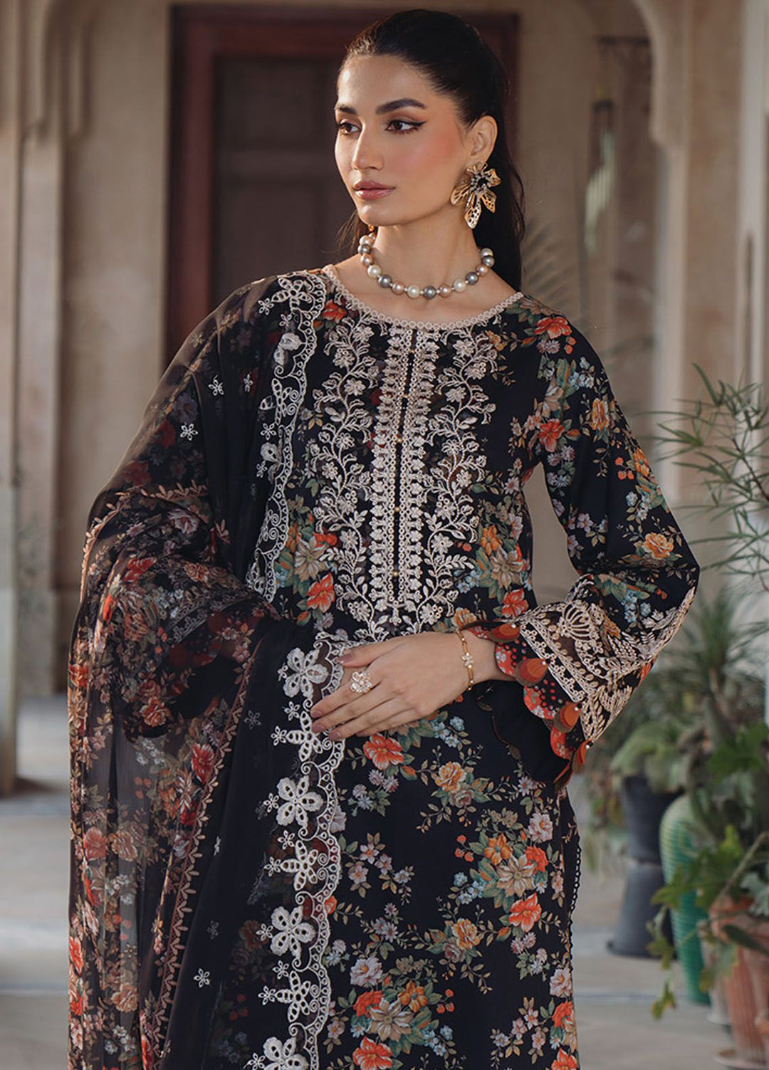 Farozaan By Xenia Formals Embroidered Lawn Suit Unstitched 3 Piece ZE24F 10 Tabani - Summer Collection