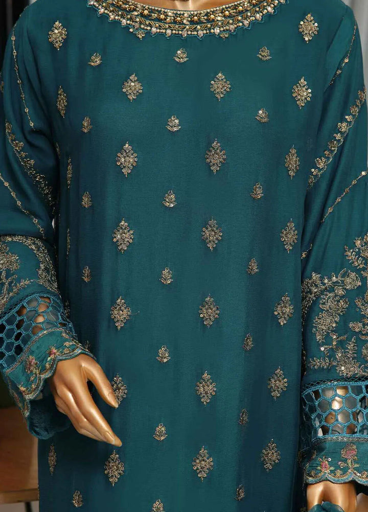 Fasaane By Hz Textiles Pret Embroidered Chiffon 3 Piece Suit HZK-173-Zinc