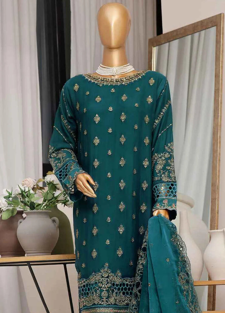 Fasaane By Hz Textiles Pret Embroidered Chiffon 3 Piece Suit HZK-173-Zinc