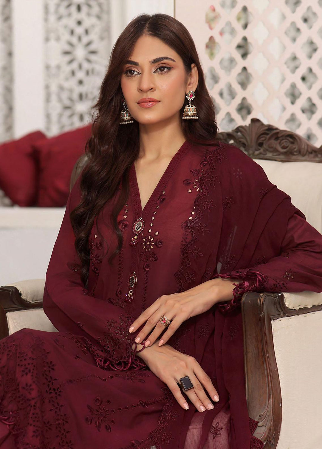 Fasana By Aahang Embroidered Lawn Suits Unstitched 3 Piece ANG23F Maya - Summer Collection
