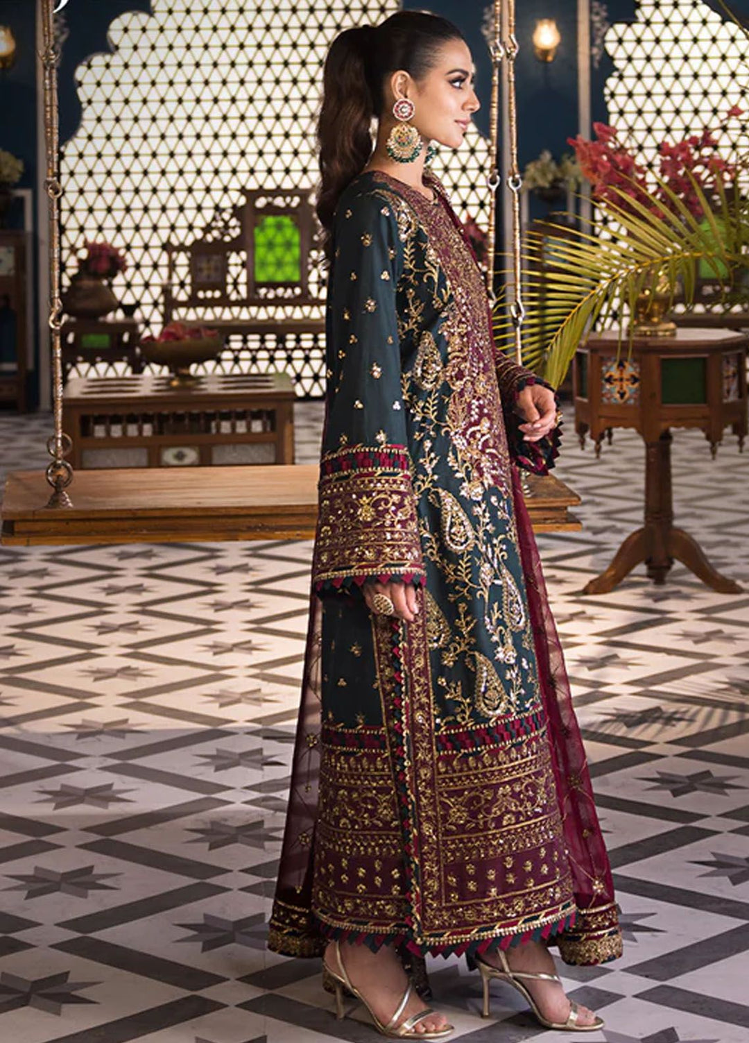 Fasana-e-Ishq By Asim Jofa Embroidered Lawn Suit Unstitched 3 Piece AJ24F AJFI-01 - Luxury Collection