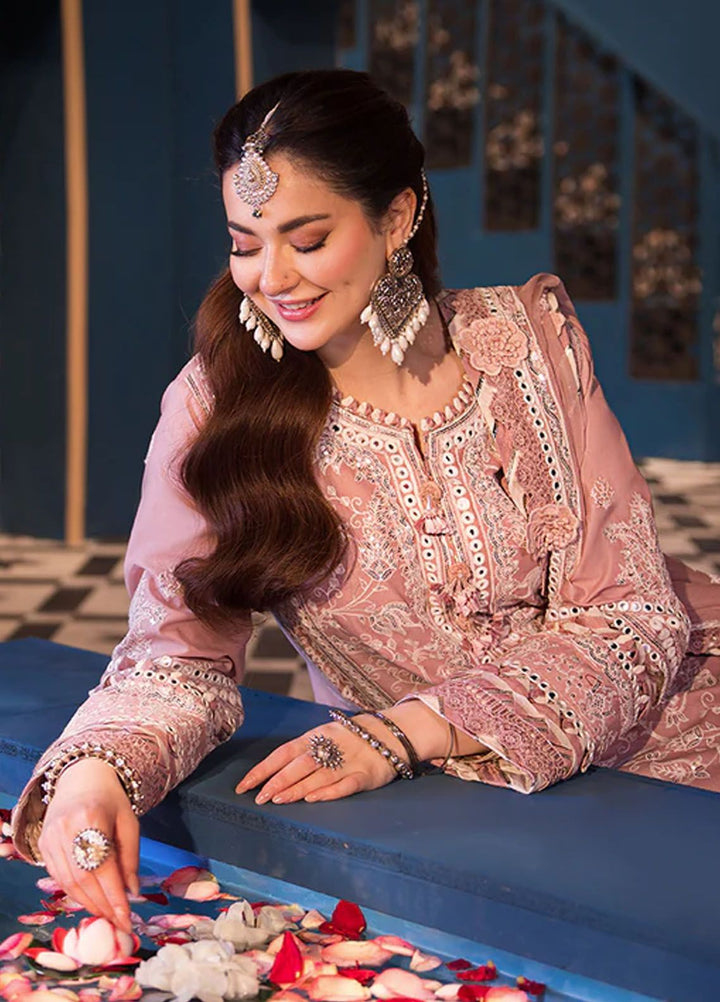 Fasana-e-Ishq By Asim Jofa Embroidered Lawn Suit Unstitched 3 Piece AJ24F AJFI-02 - Luxury Collection