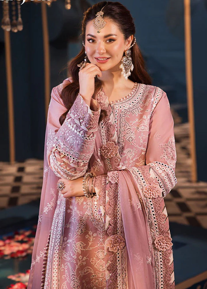 Fasana-e-Ishq By Asim Jofa Embroidered Lawn Suit Unstitched 3 Piece AJ24F AJFI-02 - Luxury Collection