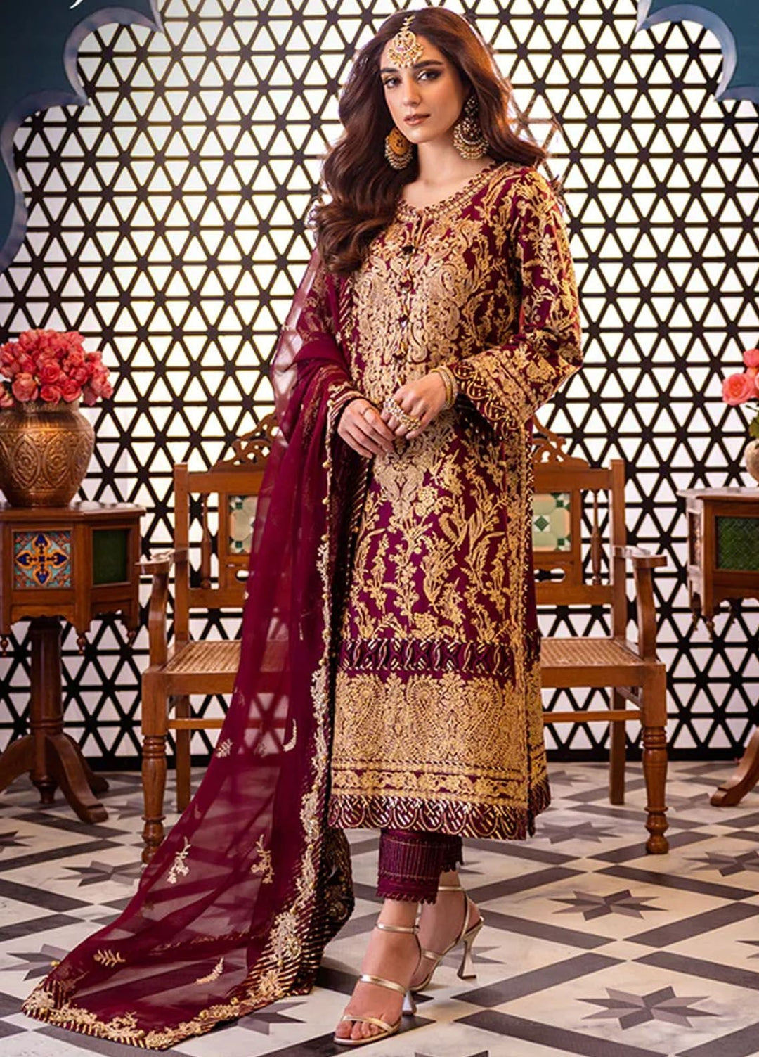 Fasana-e-Ishq By Asim Jofa Embroidered Lawn Suit Unstitched 3 Piece AJ24F AJFI-03 - Luxury Collection