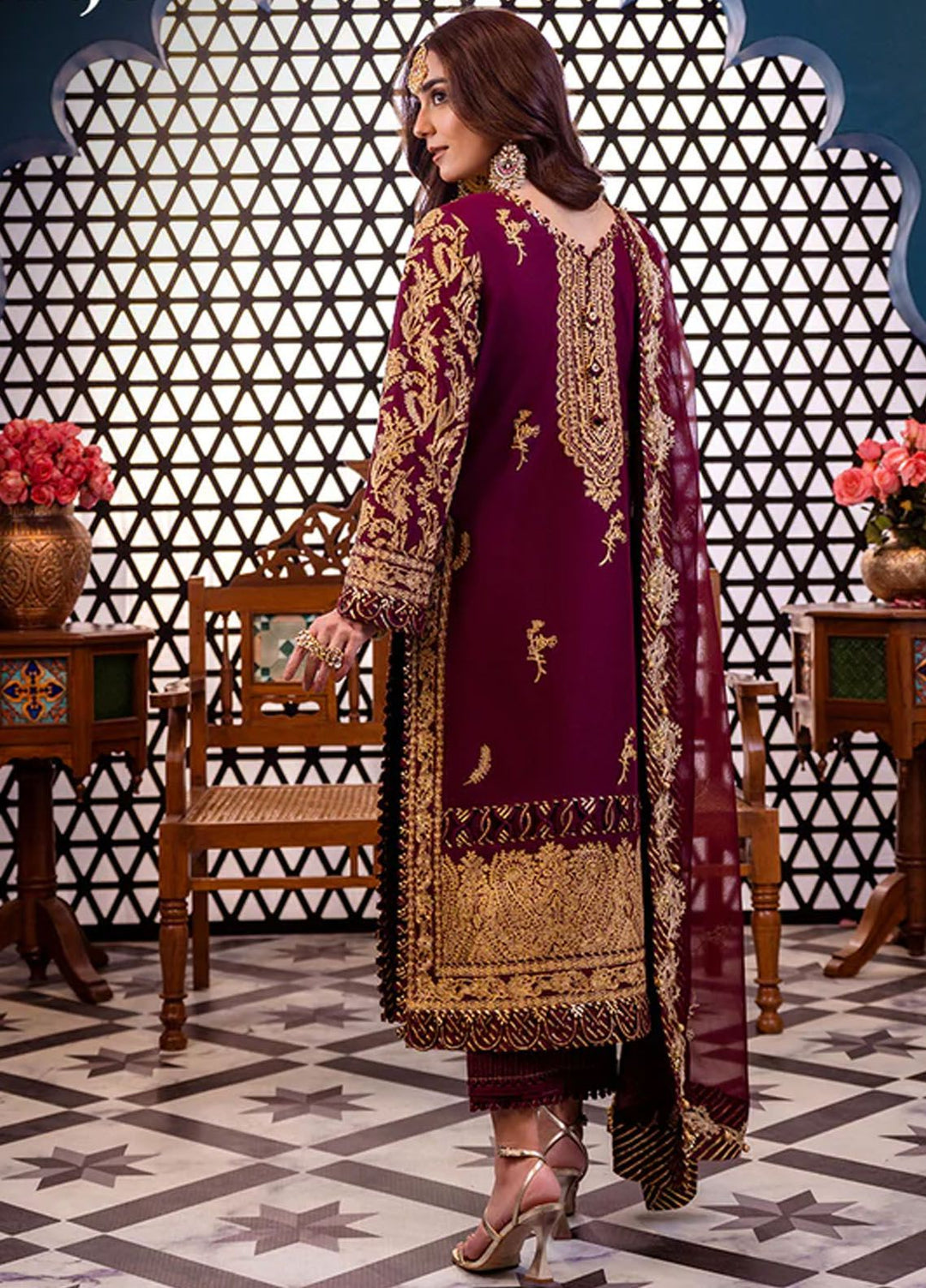 Fasana-e-Ishq By Asim Jofa Embroidered Lawn Suit Unstitched 3 Piece AJ24F AJFI-03 - Luxury Collection