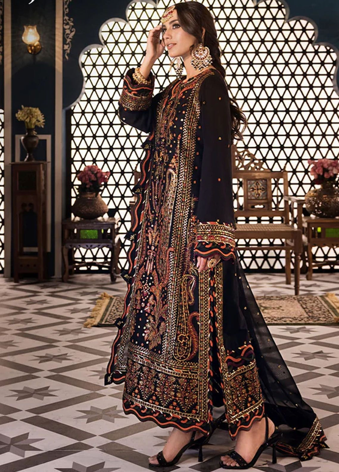 Fasana-e-Ishq By Asim Jofa Embroidered Lawn Suit Unstitched 3 Piece AJ24F AJFI-05 - Luxury Collection