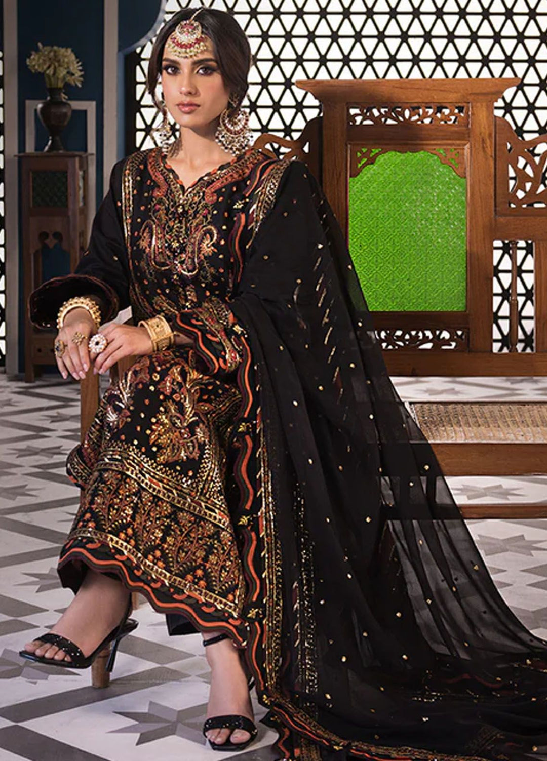 Fasana-e-Ishq By Asim Jofa Embroidered Lawn Suit Unstitched 3 Piece AJ24F AJFI-05 - Luxury Collection
