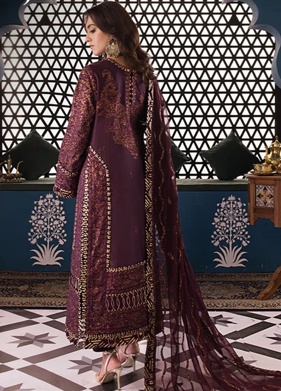 Fasana-e-Ishq By Asim Jofa Embroidered Lawn Suit Unstitched 3 Piece AJ24F AJFI-06 - Luxury Collection