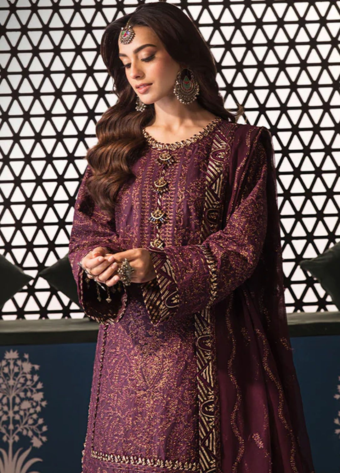 Fasana-e-Ishq By Asim Jofa Embroidered Lawn Suit Unstitched 3 Piece AJ24F AJFI-06 - Luxury Collection