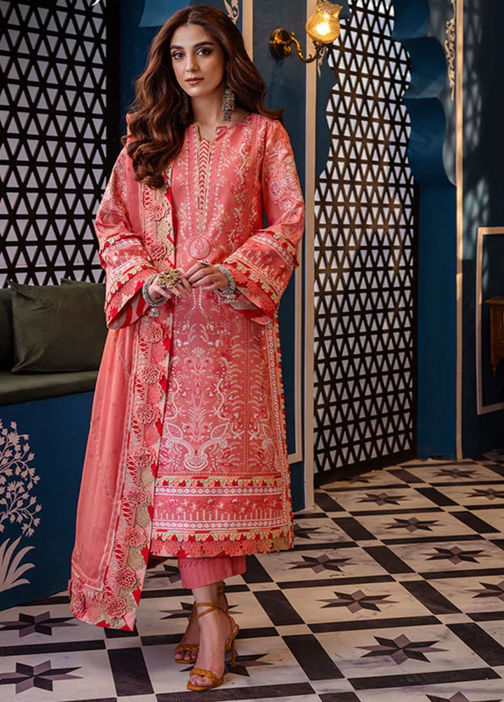 Fasana-e-Ishq By Asim Jofa Embroidered Lawn Suit Unstitched 3 Piece AJ24F AJFI-07 - Luxury Collection