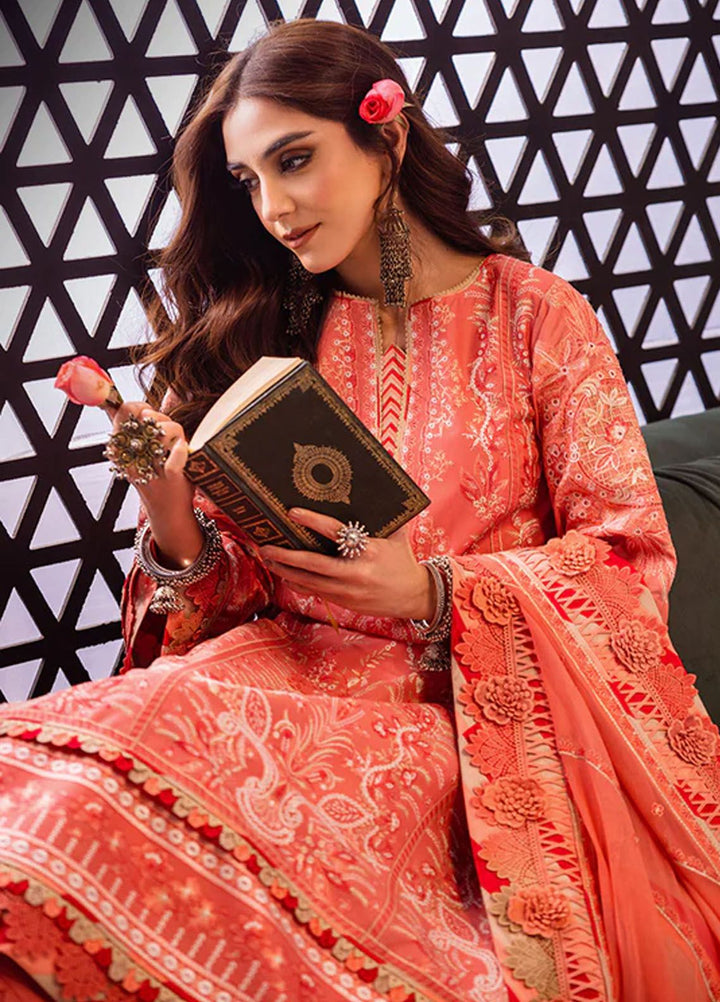 Fasana-e-Ishq By Asim Jofa Embroidered Lawn Suit Unstitched 3 Piece AJ24F AJFI-07 - Luxury Collection