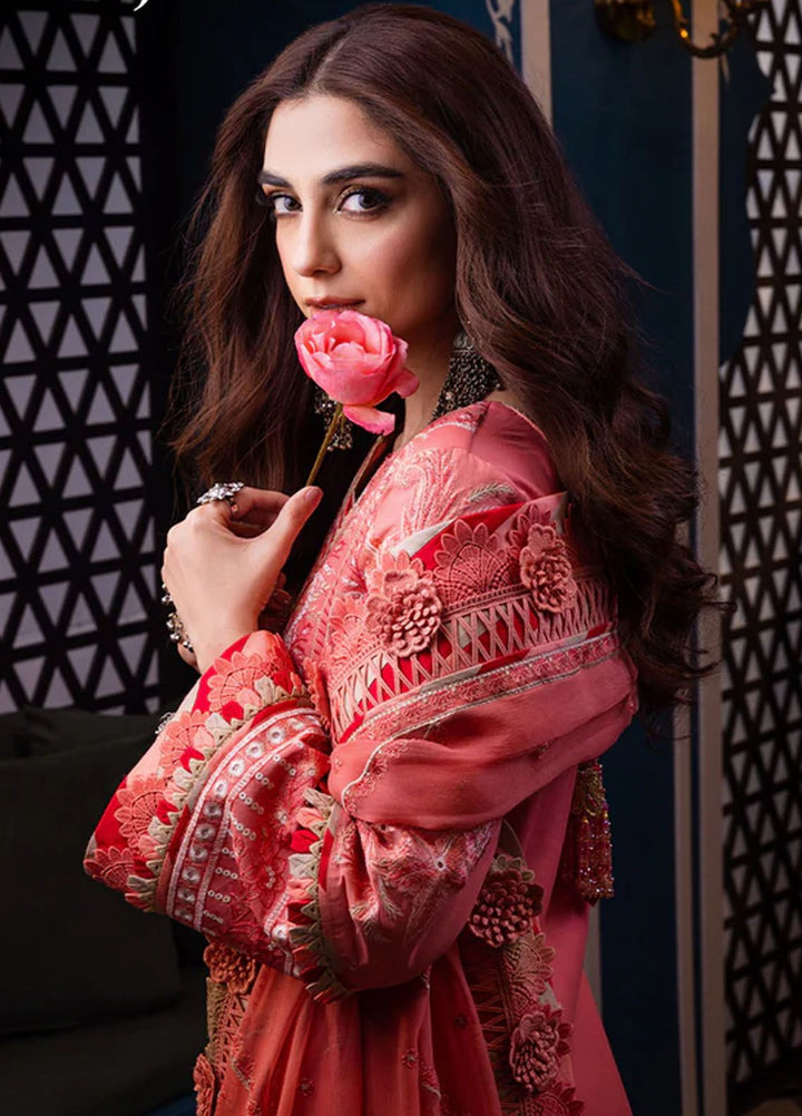 Fasana-e-Ishq By Asim Jofa Embroidered Lawn Suit Unstitched 3 Piece AJ24F AJFI-07 - Luxury Collection