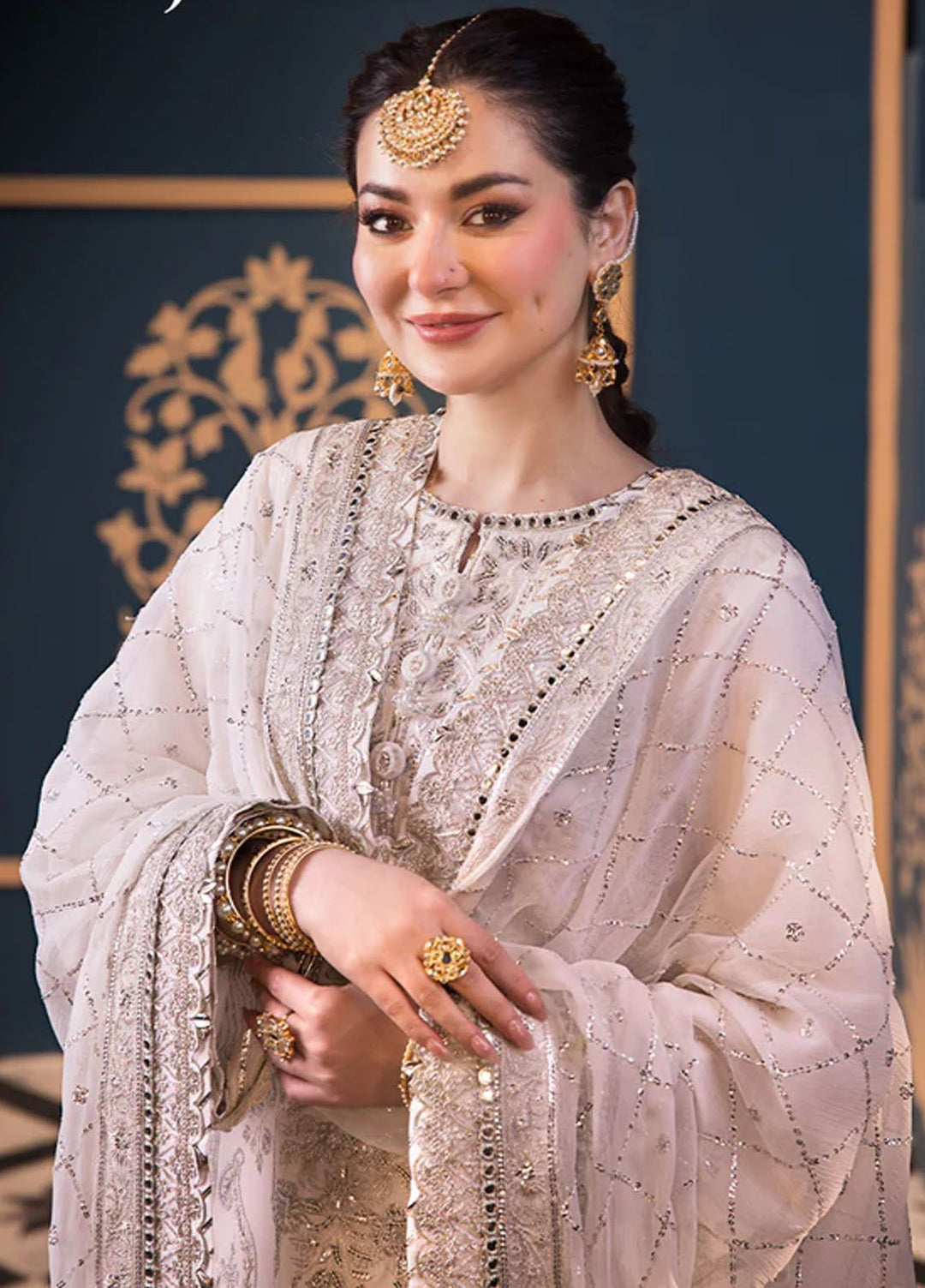 Fasana-e-Ishq By Asim Jofa Embroidered Lawn Suit Unstitched 3 Piece AJ24F AJFI-08 - Luxury Collection