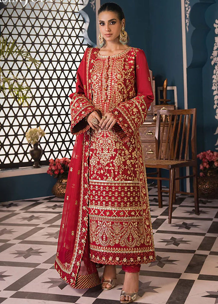 Fasana-e-Ishq By Asim Jofa Embroidered Lawn Suit Unstitched 3 Piece AJ24F AJFI-10 - Luxury Collection