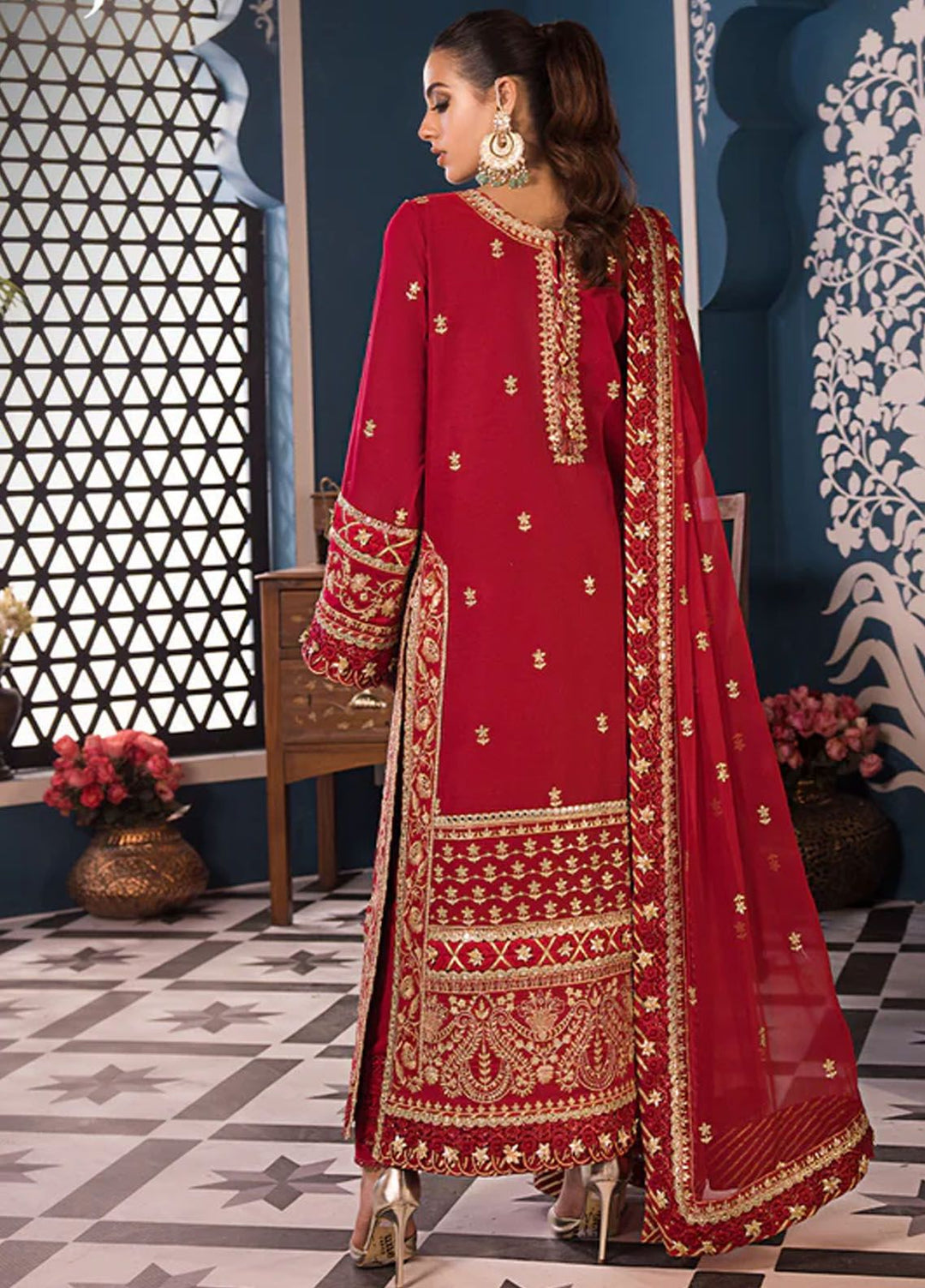 Fasana-e-Ishq By Asim Jofa Embroidered Lawn Suit Unstitched 3 Piece AJ24F AJFI-10 - Luxury Collection