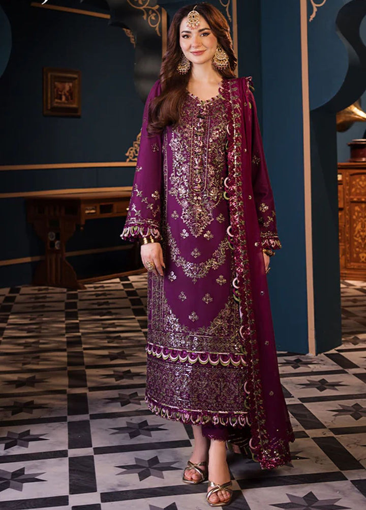 Fasana-e-Ishq By Asim Jofa Embroidered Lawn Suit Unstitched 3 Piece AJ24F AJFI-11 - Luxury Collection