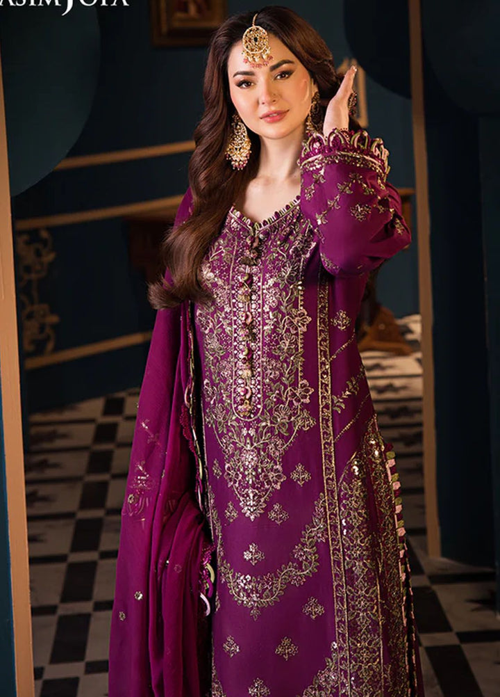 Fasana-e-Ishq By Asim Jofa Embroidered Lawn Suit Unstitched 3 Piece AJ24F AJFI-11 - Luxury Collection