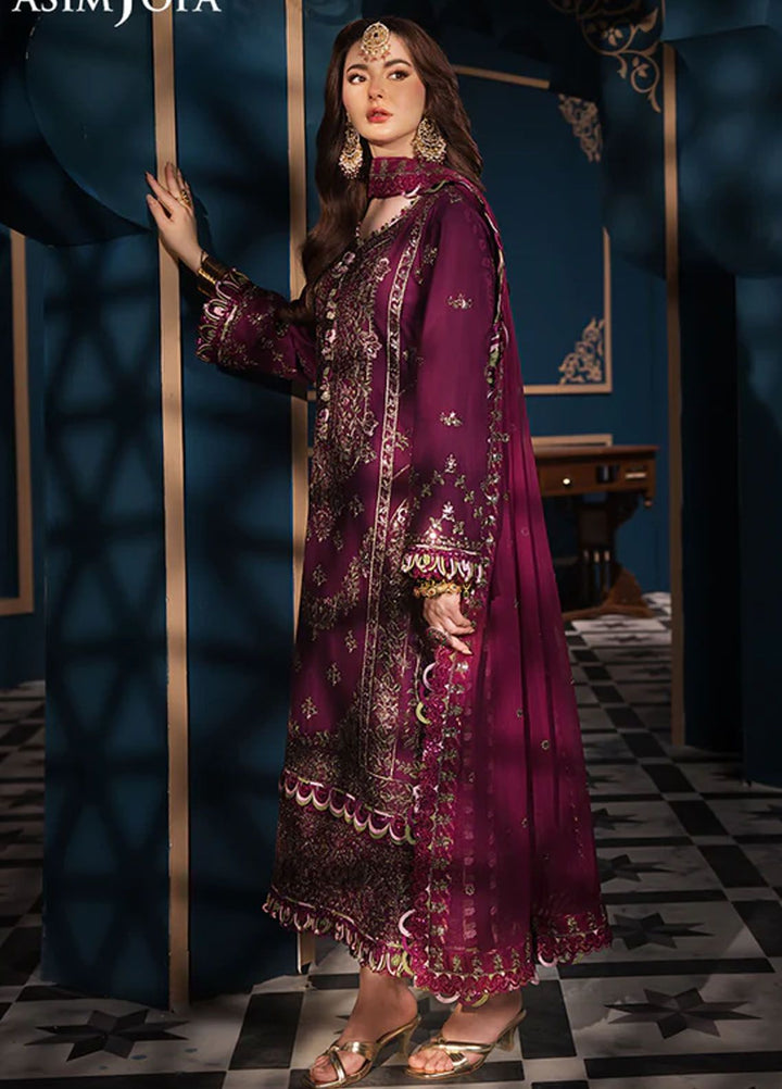 Fasana-e-Ishq By Asim Jofa Embroidered Lawn Suit Unstitched 3 Piece AJ24F AJFI-11 - Luxury Collection