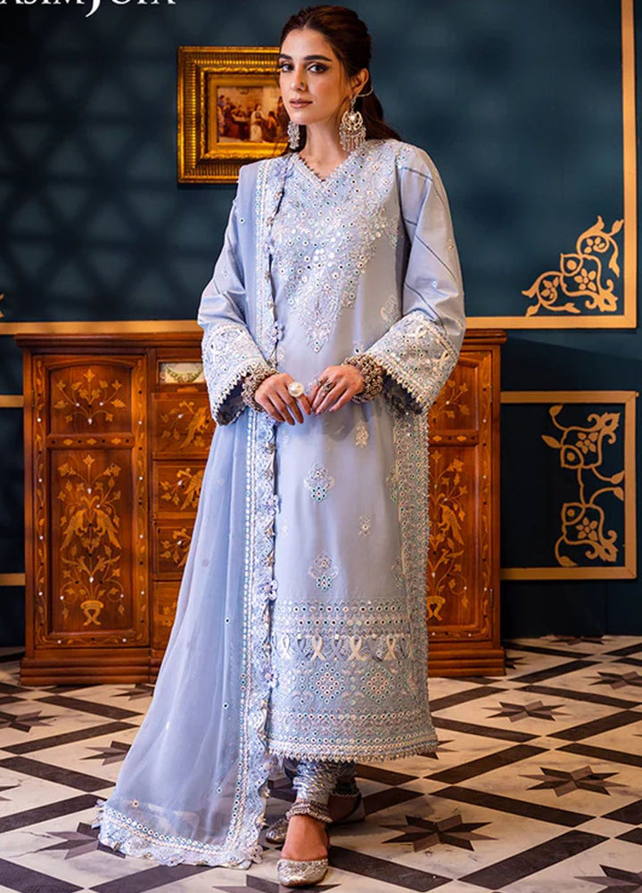 Fasana-e-Ishq By Asim Jofa Embroidered Lawn Suit Unstitched 3 Piece AJ24F AJFI-12 - Luxury Collection