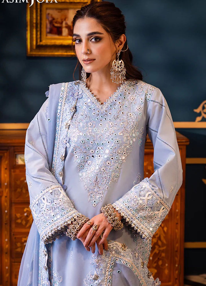 Fasana-e-Ishq By Asim Jofa Embroidered Lawn Suit Unstitched 3 Piece AJ24F AJFI-12 - Luxury Collection
