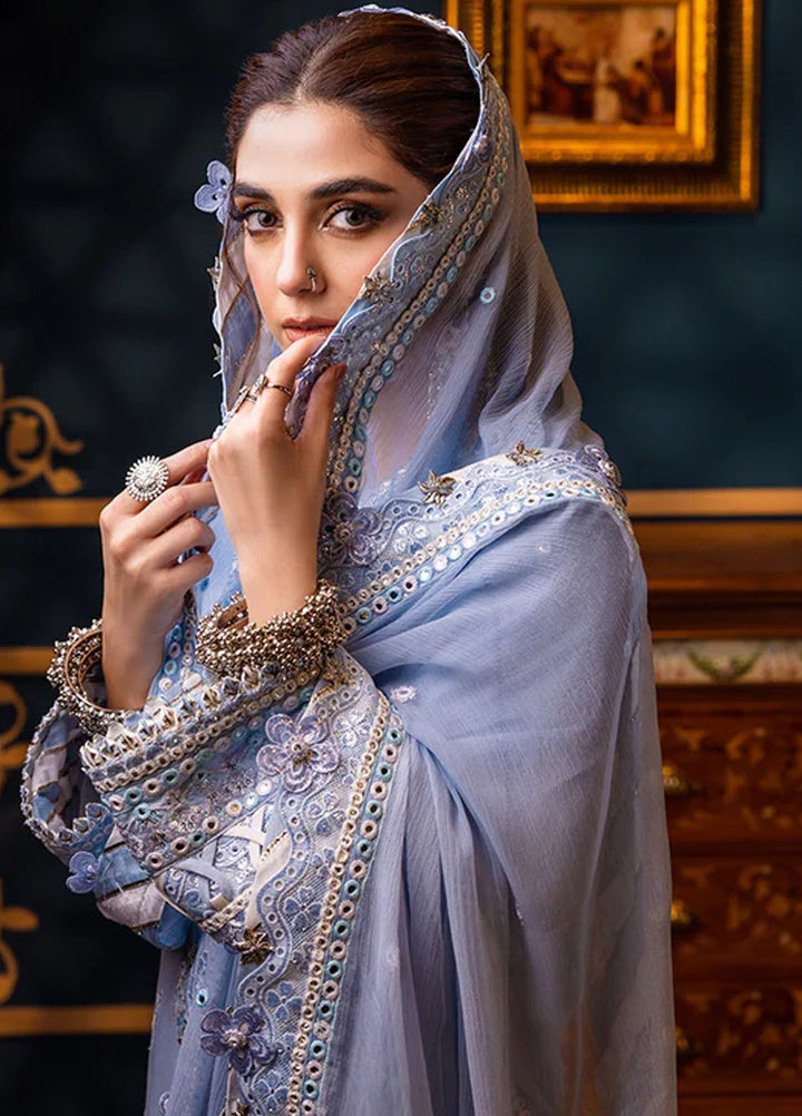 Fasana-e-Ishq By Asim Jofa Embroidered Lawn Suit Unstitched 3 Piece AJ24F AJFI-12 - Luxury Collection