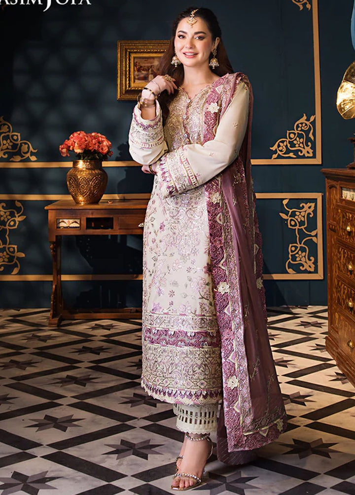 Fasana-e-Ishq By Asim Jofa Embroidered Lawn Suit Unstitched 3 Piece AJ24F AJFI-15 - Luxury Collection
