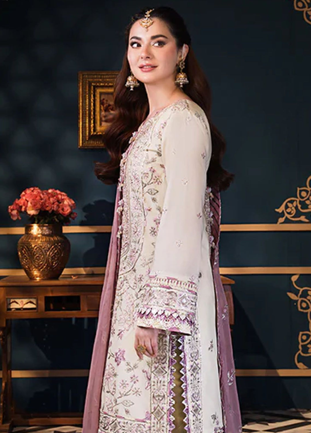 Fasana-e-Ishq By Asim Jofa Embroidered Lawn Suit Unstitched 3 Piece AJ24F AJFI-15 - Luxury Collection
