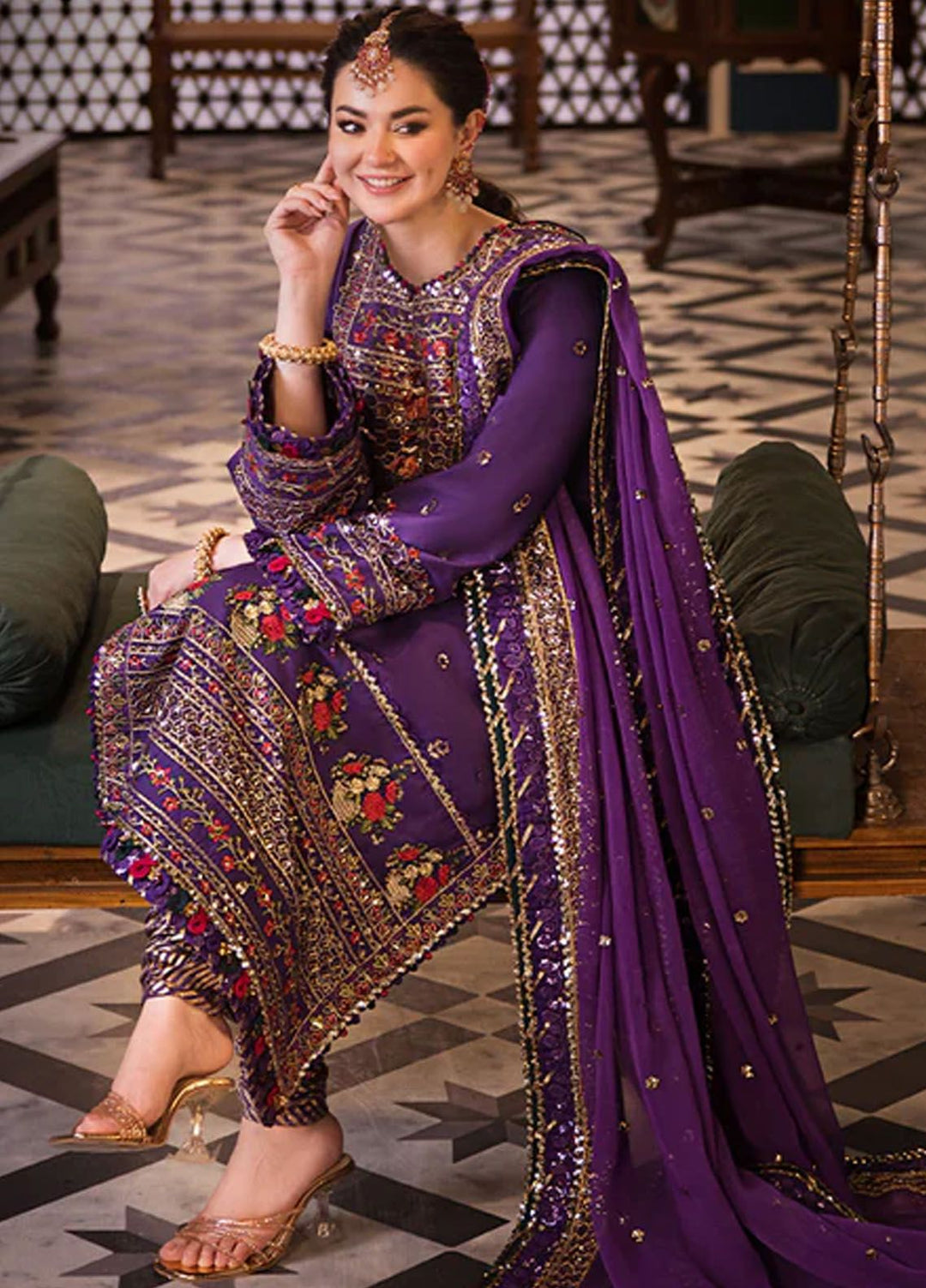 Fasana-e-Ishq By Asim Jofa Embroidered Lawn Suit Unstitched 3 Piece AJ24F AJFI-16 - Luxury Collection