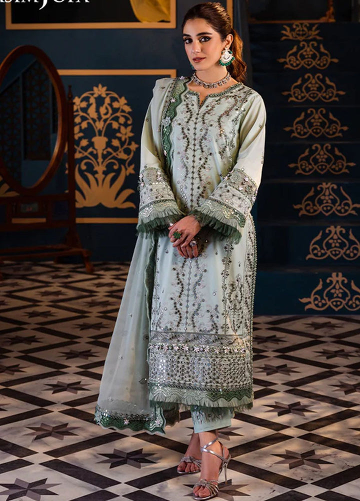 Fasana-e-Ishq By Asim Jofa Embroidered Lawn Suit Unstitched 3 Piece AJ24F AJFI-17 - Luxury Collection