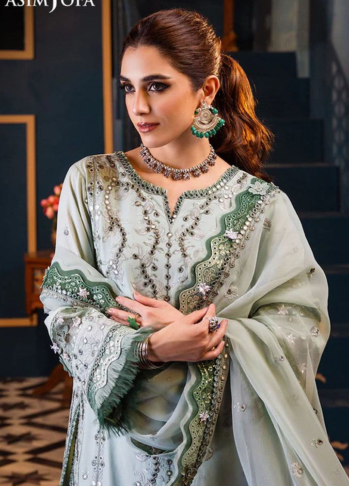 Fasana-e-Ishq By Asim Jofa Embroidered Lawn Suit Unstitched 3 Piece AJ24F AJFI-17 - Luxury Collection