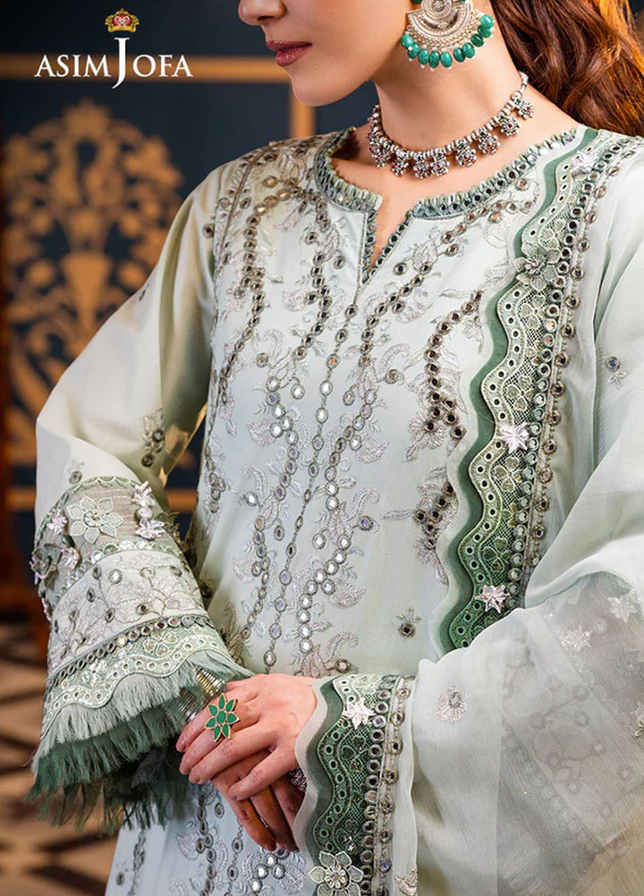 Fasana-e-Ishq By Asim Jofa Embroidered Lawn Suit Unstitched 3 Piece AJ24F AJFI-17 - Luxury Collection
