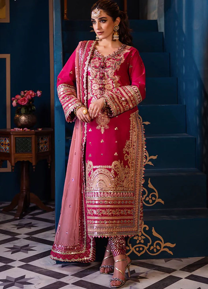 Fasana-e-Ishq By Asim Jofa Embroidered Lawn Suit Unstitched 3 Piece AJ24F AJFI-18 - Luxury Collection