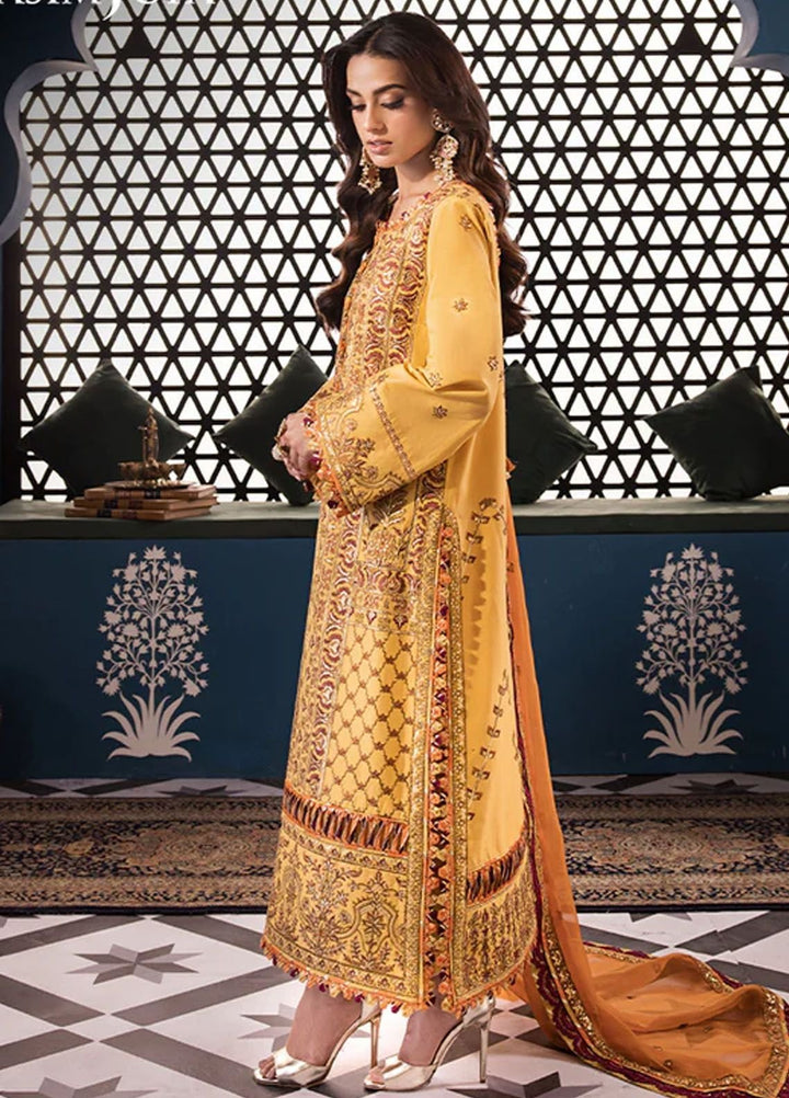 Fasana-e-Ishq By Asim Jofa Embroidered Lawn Suit Unstitched 3 Piece AJ24F AJFI-19 - Luxury Collection