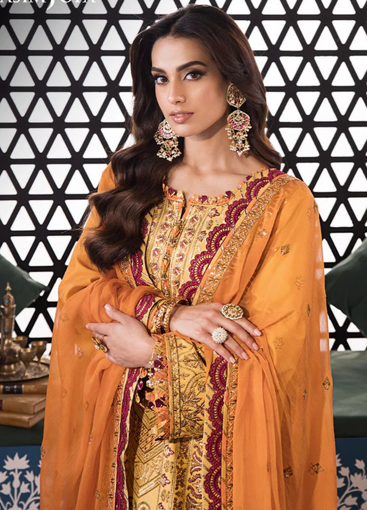 Fasana-e-Ishq By Asim Jofa Embroidered Lawn Suit Unstitched 3 Piece AJ24F AJFI-19 - Luxury Collection