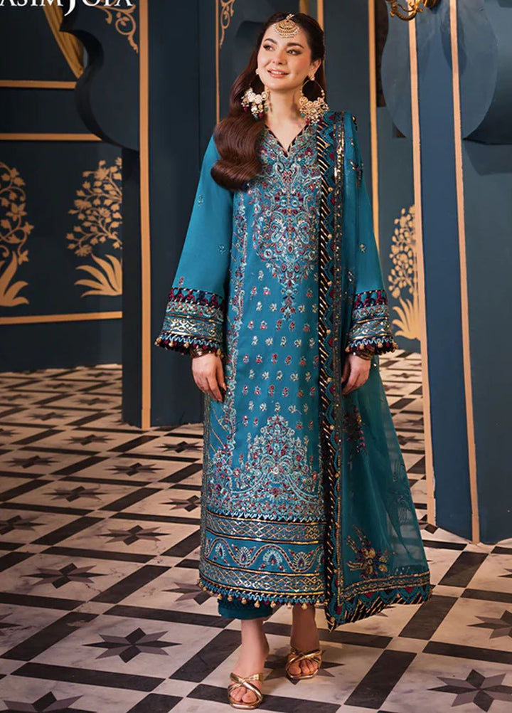 Fasana-e-Ishq By Asim Jofa Embroidered Lawn Suit Unstitched 3 Piece AJ24F AJFI-20 - Luxury Collection
