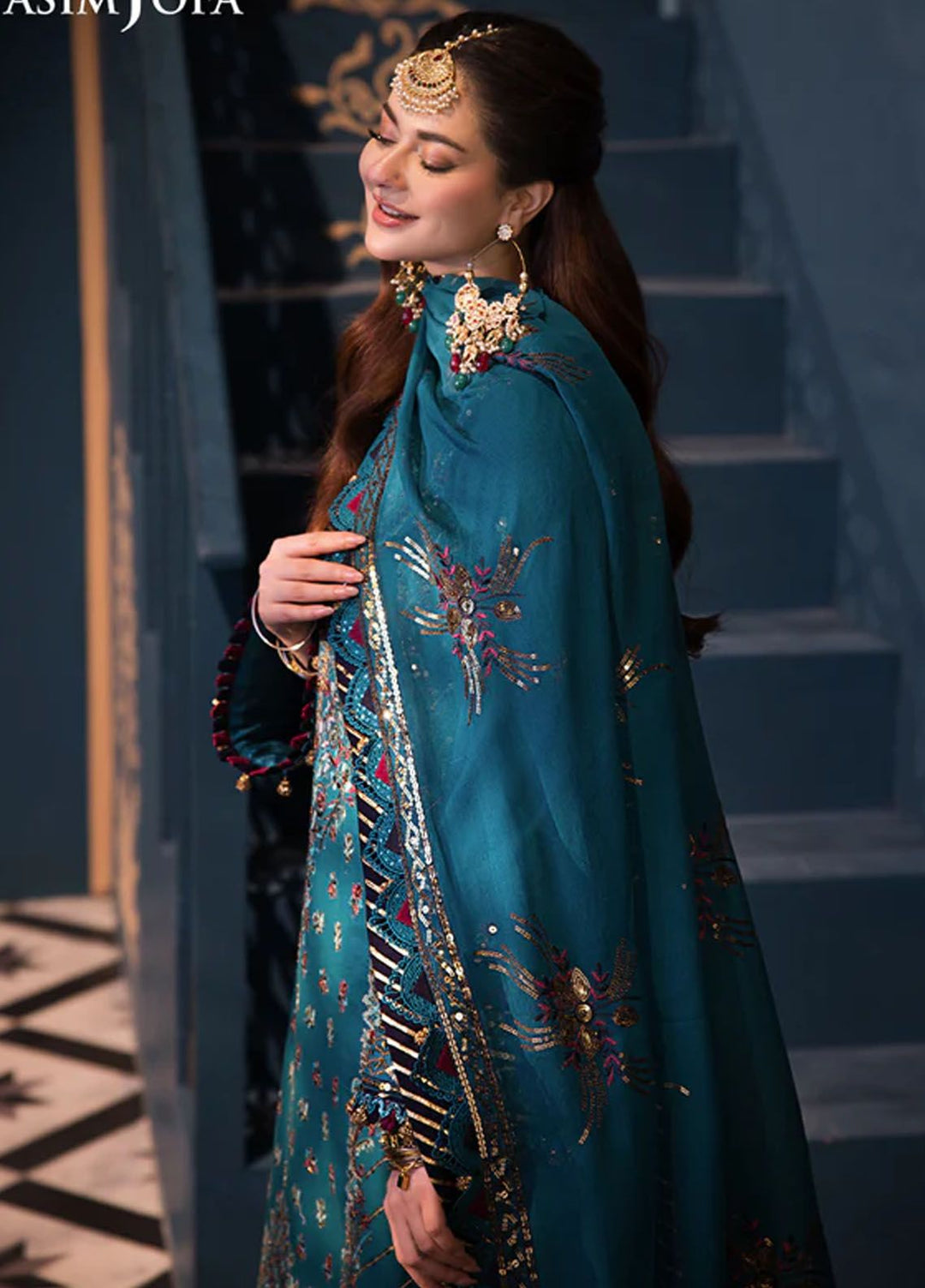 Fasana-e-Ishq By Asim Jofa Embroidered Lawn Suit Unstitched 3 Piece AJ24F AJFI-20 - Luxury Collection