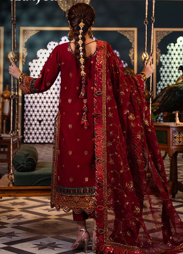 Fasana-e-Ishq By Asim Jofa Embroidered Lawn Suit Unstitched 3 Piece AJ24F AJFI-21 - Luxury Collection