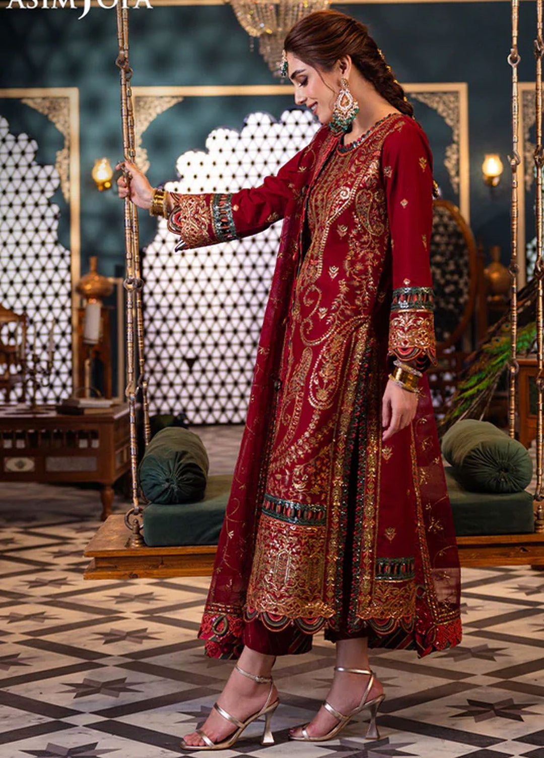 Fasana-e-Ishq By Asim Jofa Embroidered Lawn Suit Unstitched 3 Piece AJ24F AJFI-21 - Luxury Collection