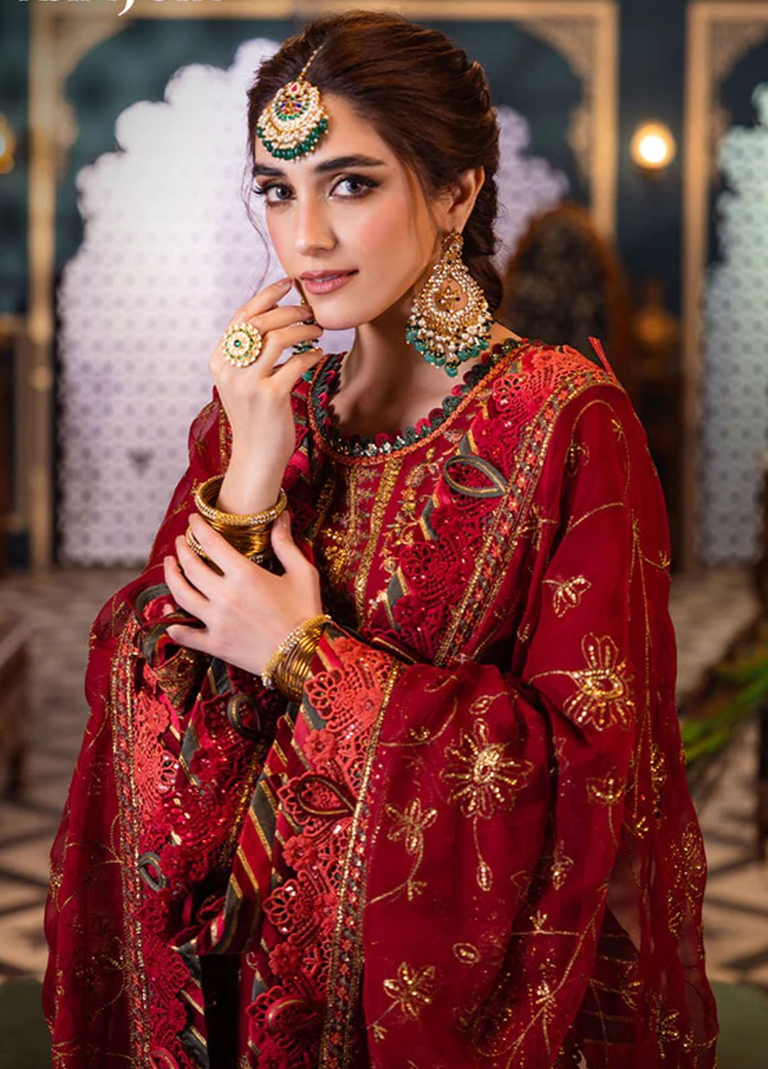 Fasana-e-Ishq By Asim Jofa Embroidered Lawn Suit Unstitched 3 Piece AJ24F AJFI-21 - Luxury Collection